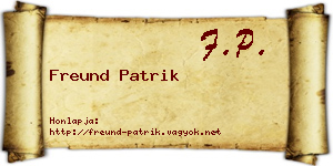 Freund Patrik névjegykártya